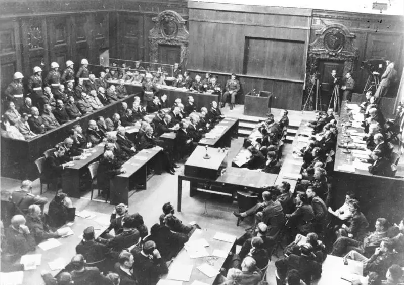 纽伦堡国际军事法庭审判现场（1945–1946）