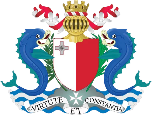 马耳他早期国徽样式:1964–1975 马耳他国时期(Stat ta' Malta)