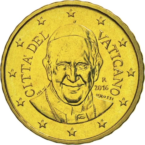 第四版 · 2014–2016 · 10、20、50 欧分 方济各（Franciscus）· 正面像